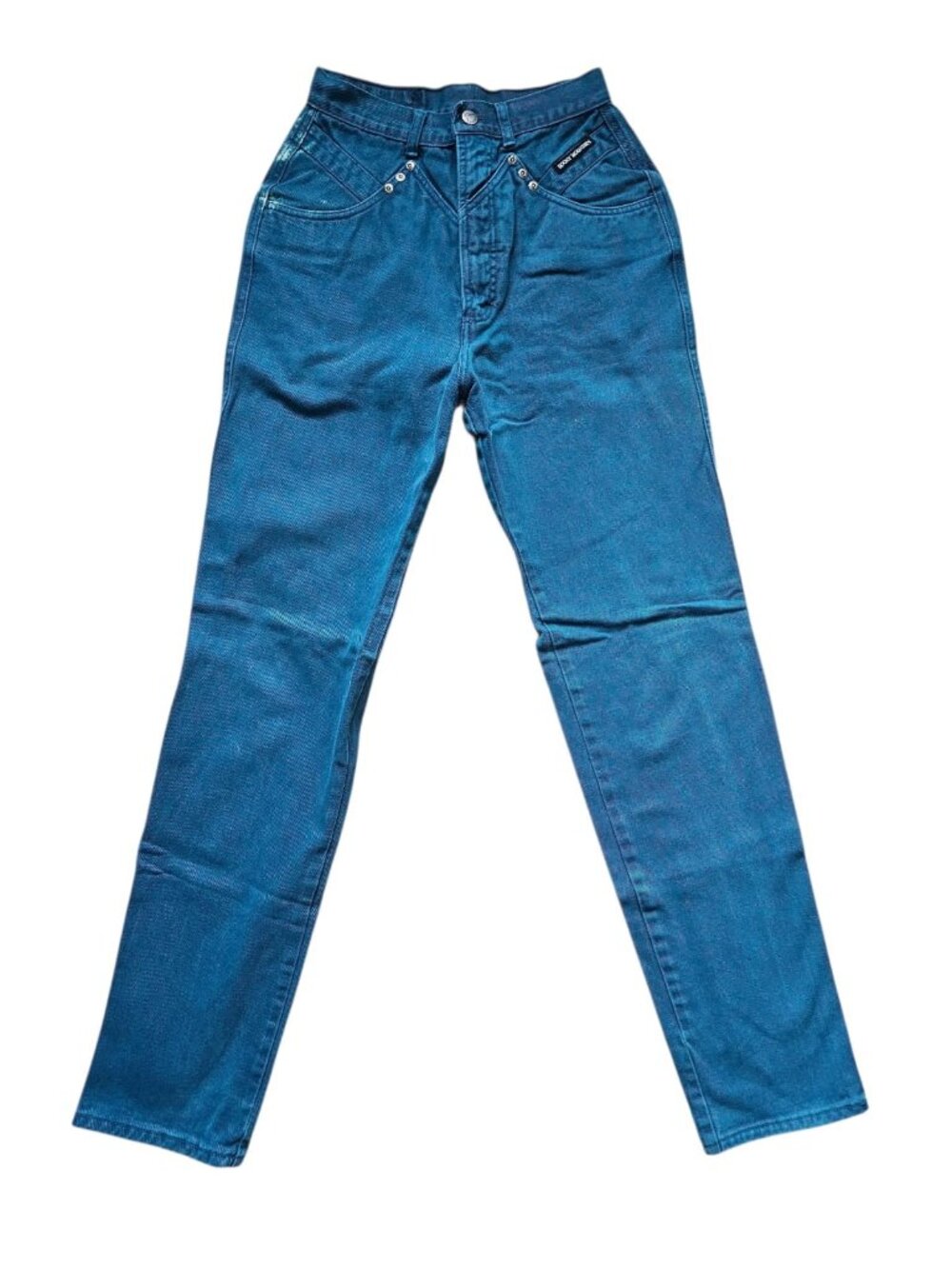80s - 90s Rocky Mountain teal blue cotton high rise western-style jeans